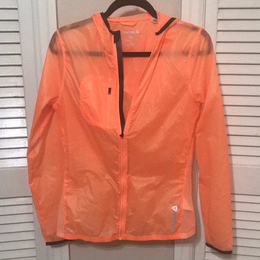 Orange Reebok rain jacket SZ XS